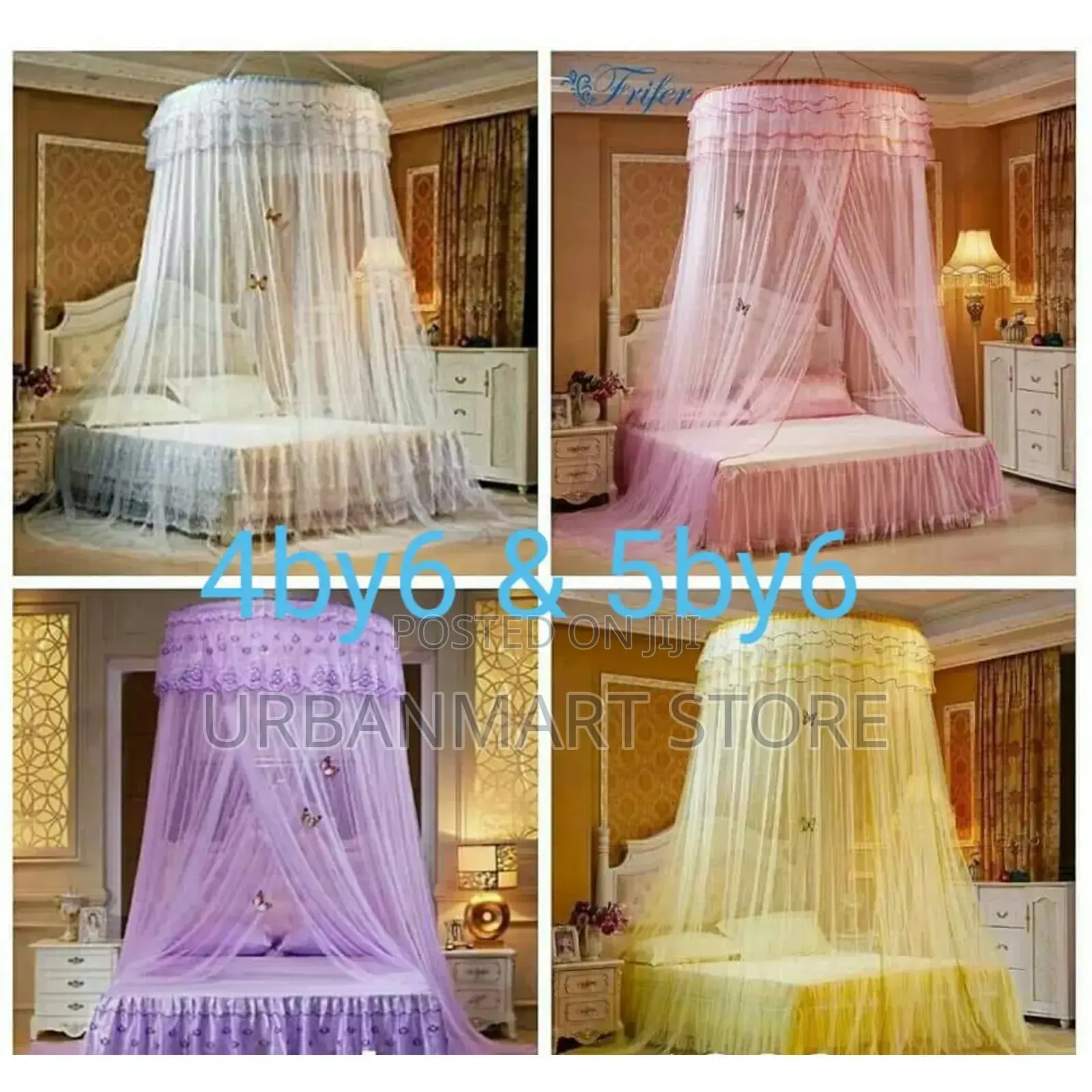 Free Size Round Mosquito Net – Pink, Purple, White Cream Assorted