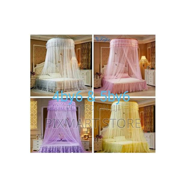 Round Free Size Mosquito Net in Pink, Purple, White Cream