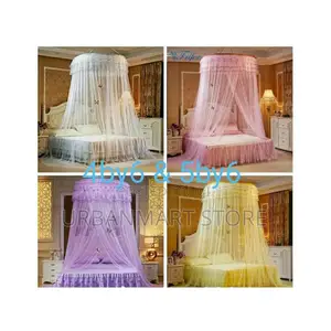 Free Size Round Mosquito Net – Pink, Purple, White Cream
