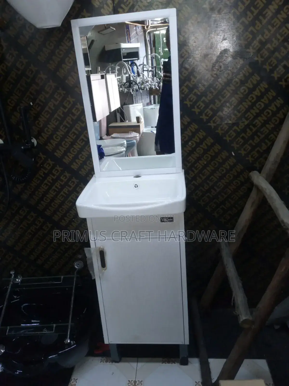 Vanity Cabinet White and Long