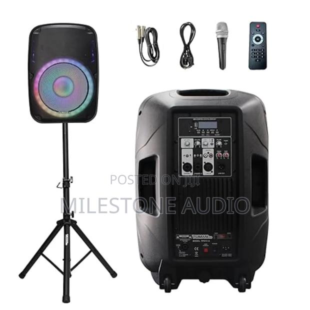 Tuman Pro Portable 15-Inch Pa Speaker System Dj Amplified Loud Speaker