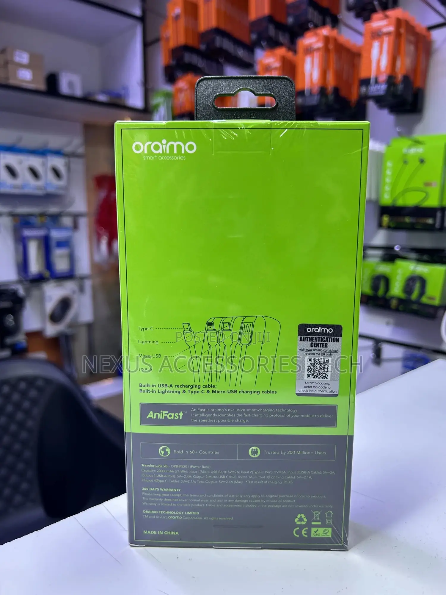 Oraimo Powerbank 20000mah Opb-P5201 - Original/Fast Charging