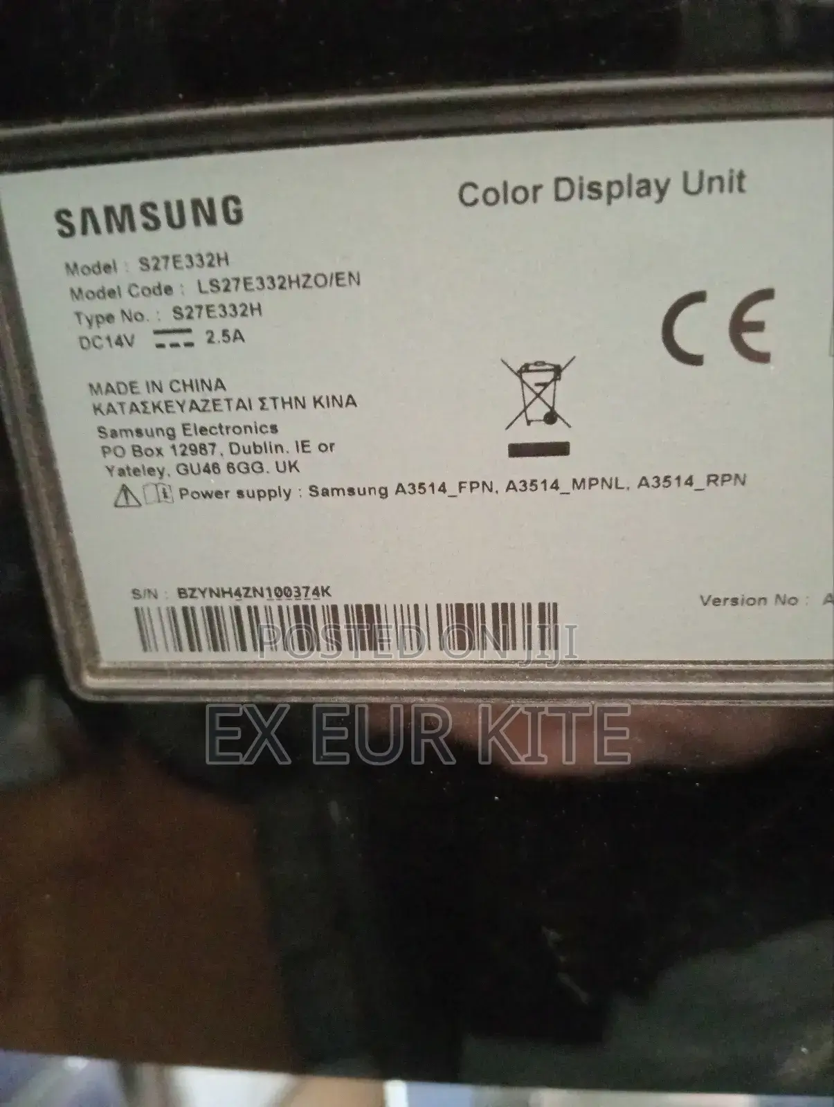 Samsung 27" Monitor S27e332h