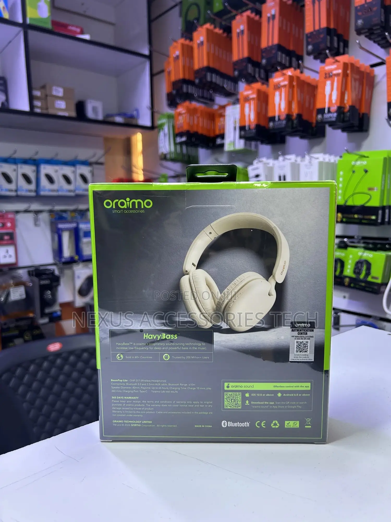 Oraimo Boompop Lite Wireless Headphones - Original/White Color