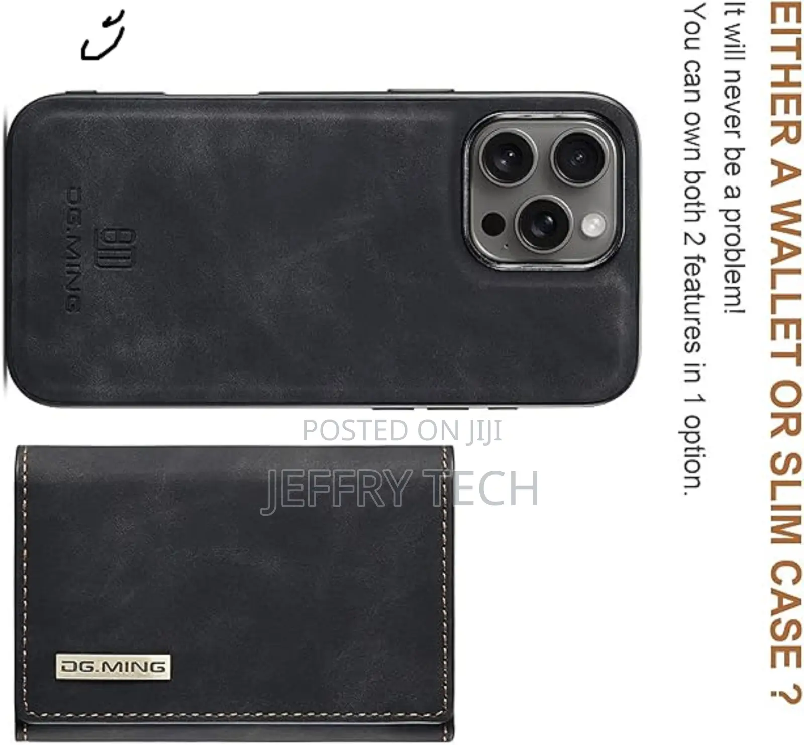 Vonelle Detachable Wallet Leather Case for iPhone 16 Pro Max, Dg.Ming