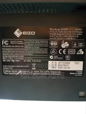 Eizo Flexscan S2100 Monitor 21.3 Inches