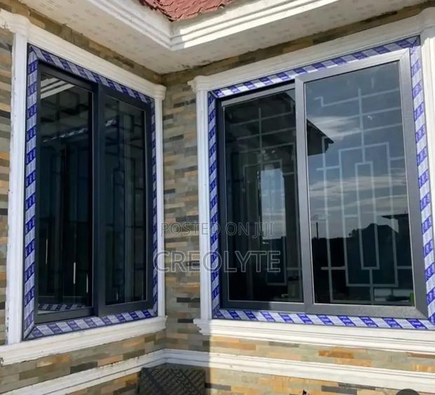 Grey Coated Sliding Window - main view