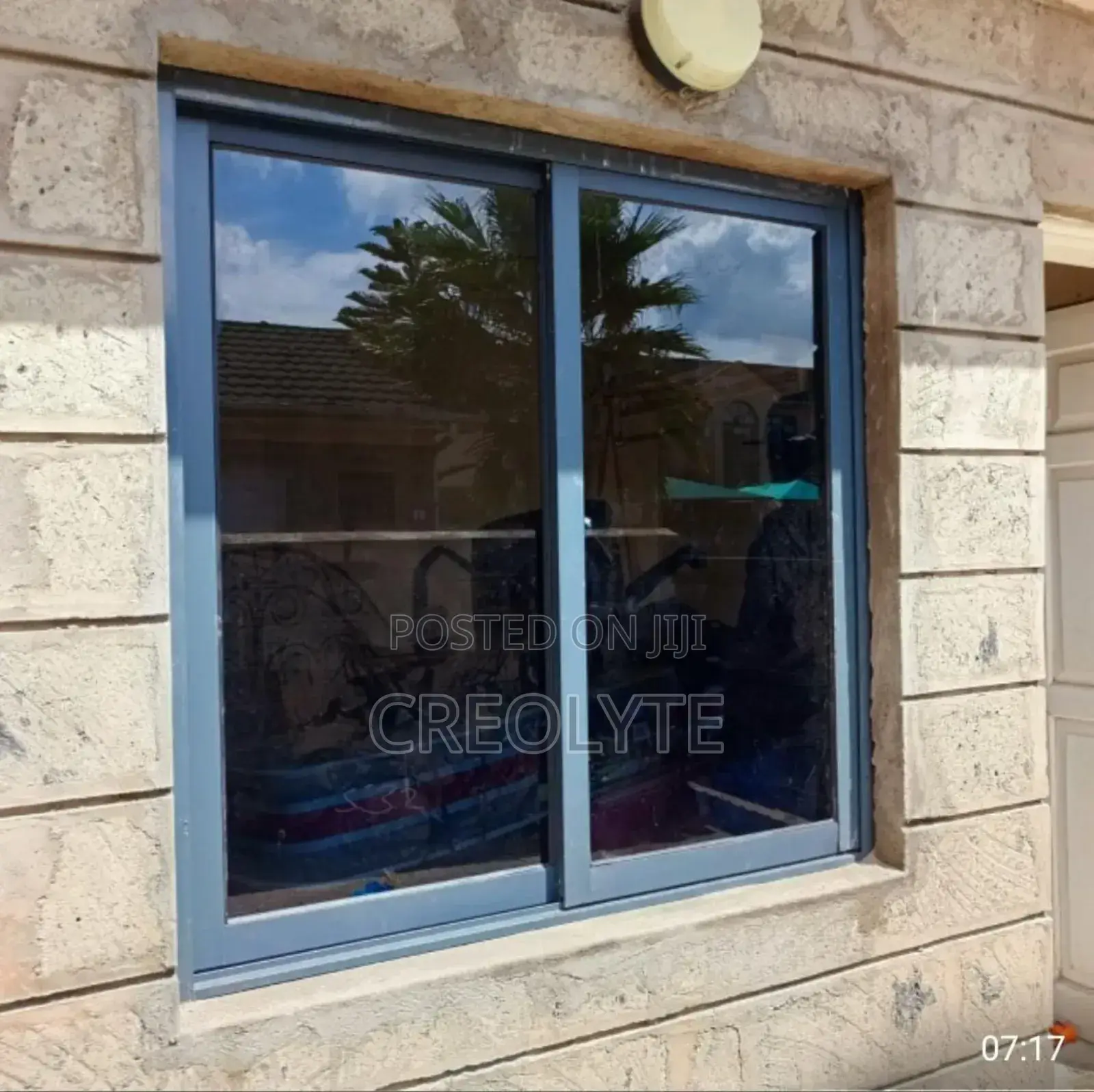 Grey Coated Sliding Window