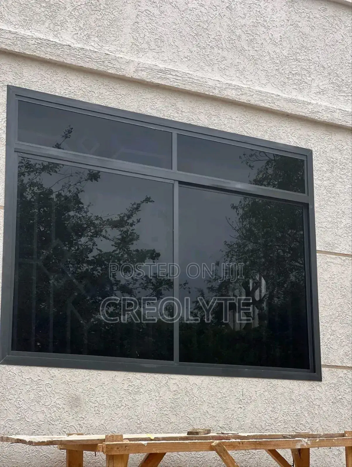 Grey Coated Sliding Window