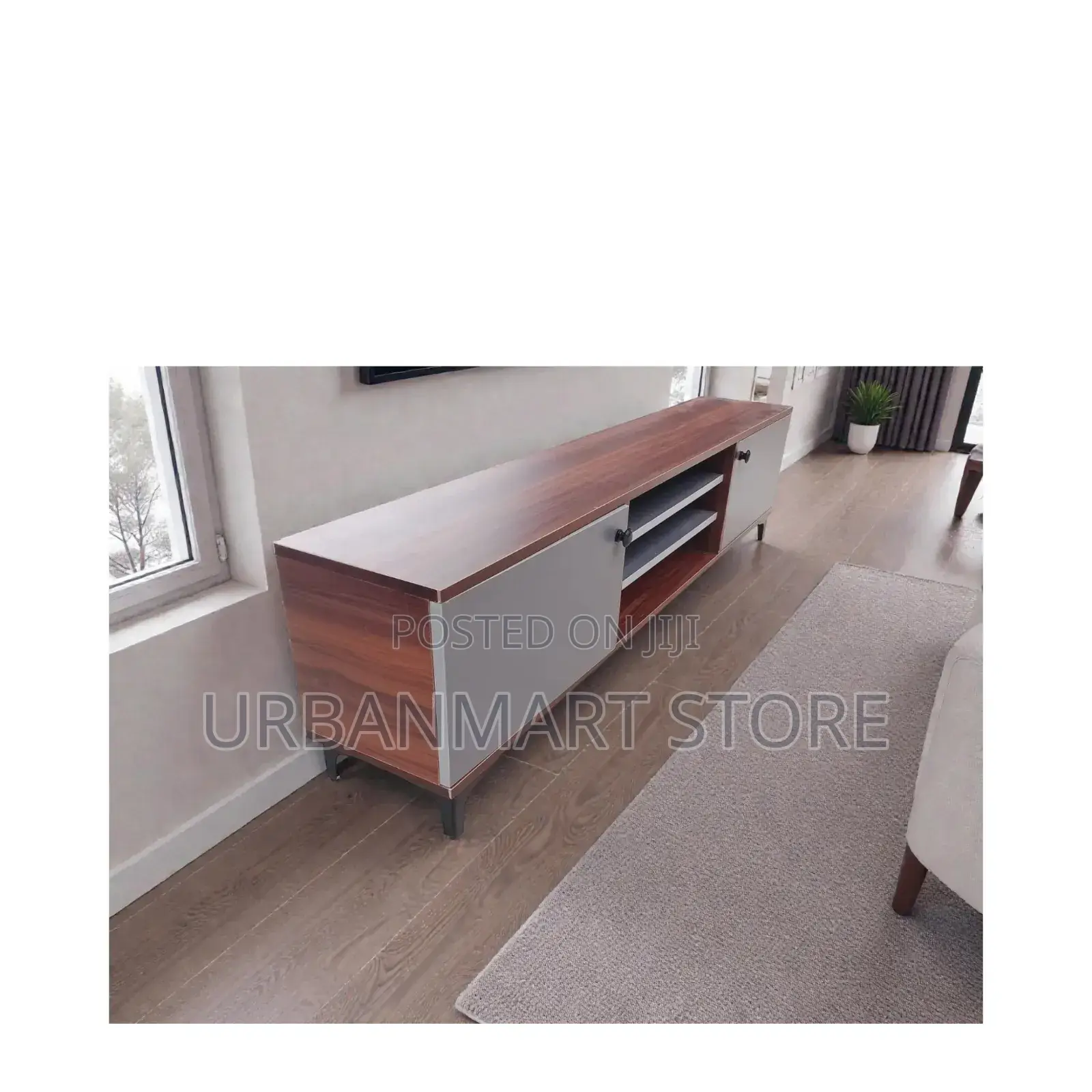 Dark Walnut 5 Ft Tv Stand – Modern Media Console With Storage