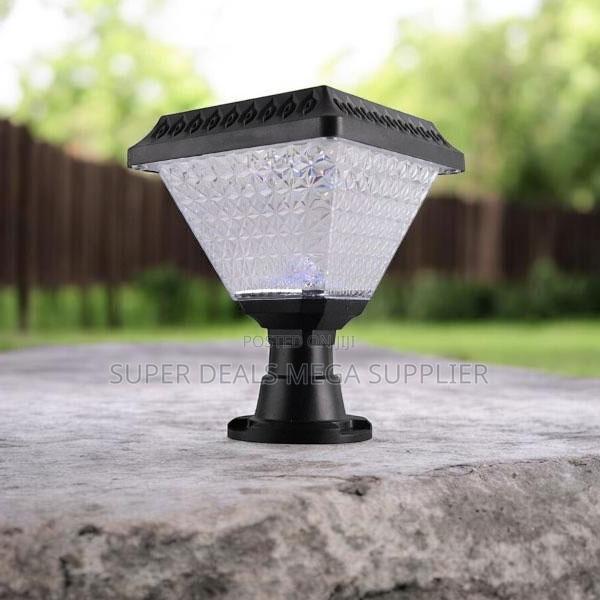 Solar Powered Garden Pathway Post Lamp With Led Light