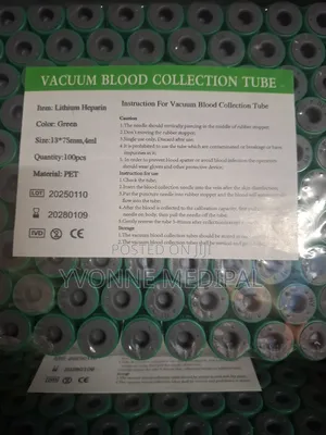 Lithium Heparin / Green Vacutainer.
