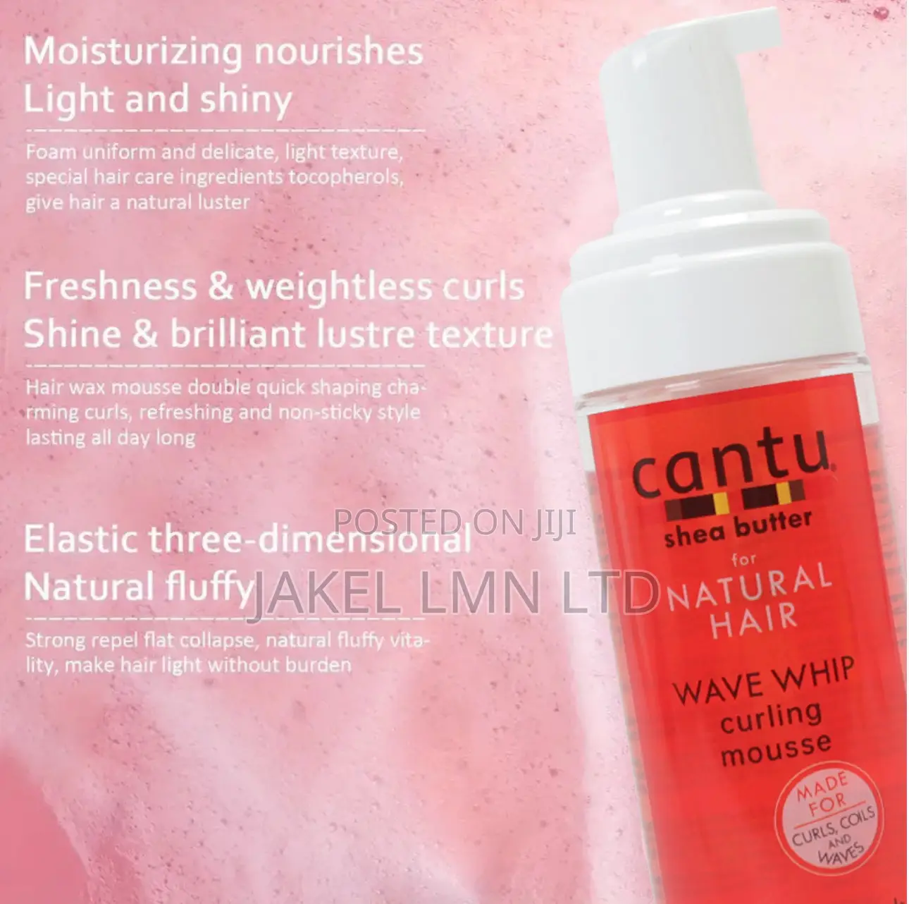 Cantu Whip Curling Mousse for Natural Curls Wrap/Set Mousse