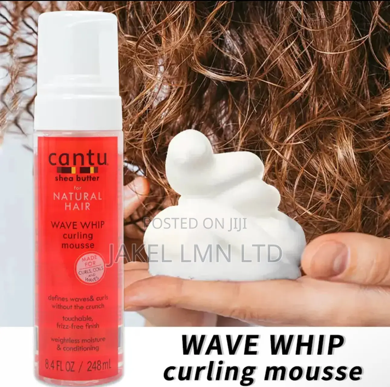 Cantu Whip Curling Mousse for Natural Curls Wrap/Set Mousse