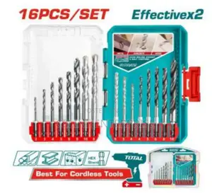 16 PCS Metal, Masonry and Wood Drill Bits Set