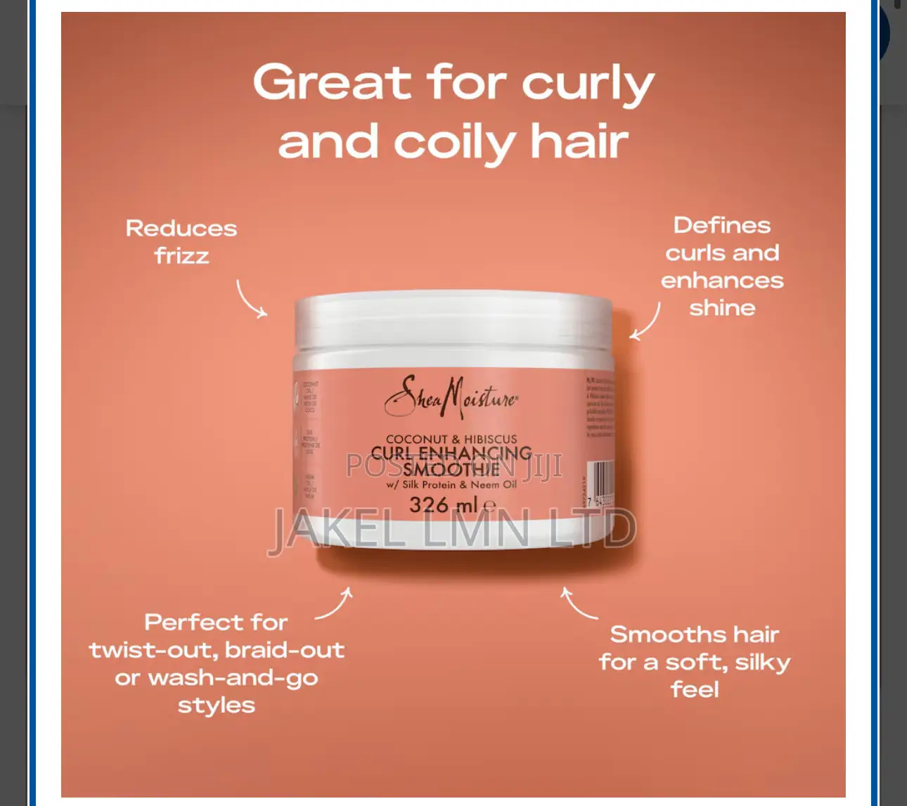 Shea Moisture Smoothie Curl Enhancing Cream, Coconut and Hibiscus