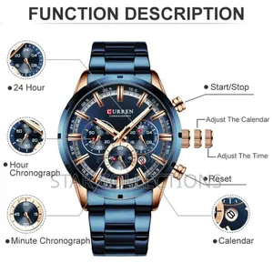 Blue Curren 8355 Chronograph Stainless Watch
