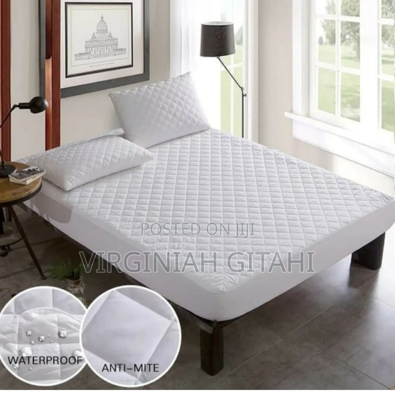Quilted Waterproof Mattress Protector
. White in Colour 