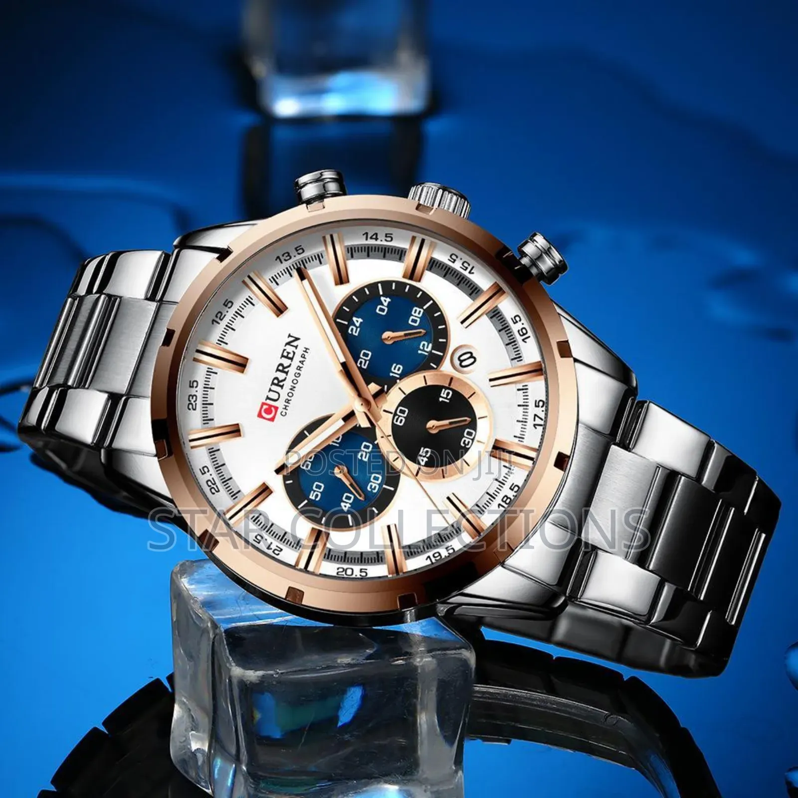 Silver Curren 8355 Chronograph Stainless Watch