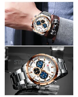 Silver Curren 8355 Chronograph Stainless Watch