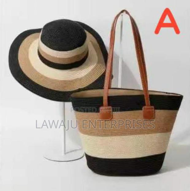Summer Straw Woven Beach Bag And Hat - thumbnail 3