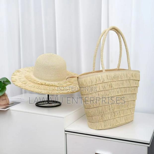 Summer Straw Woven Beach Bag And Hat - main view