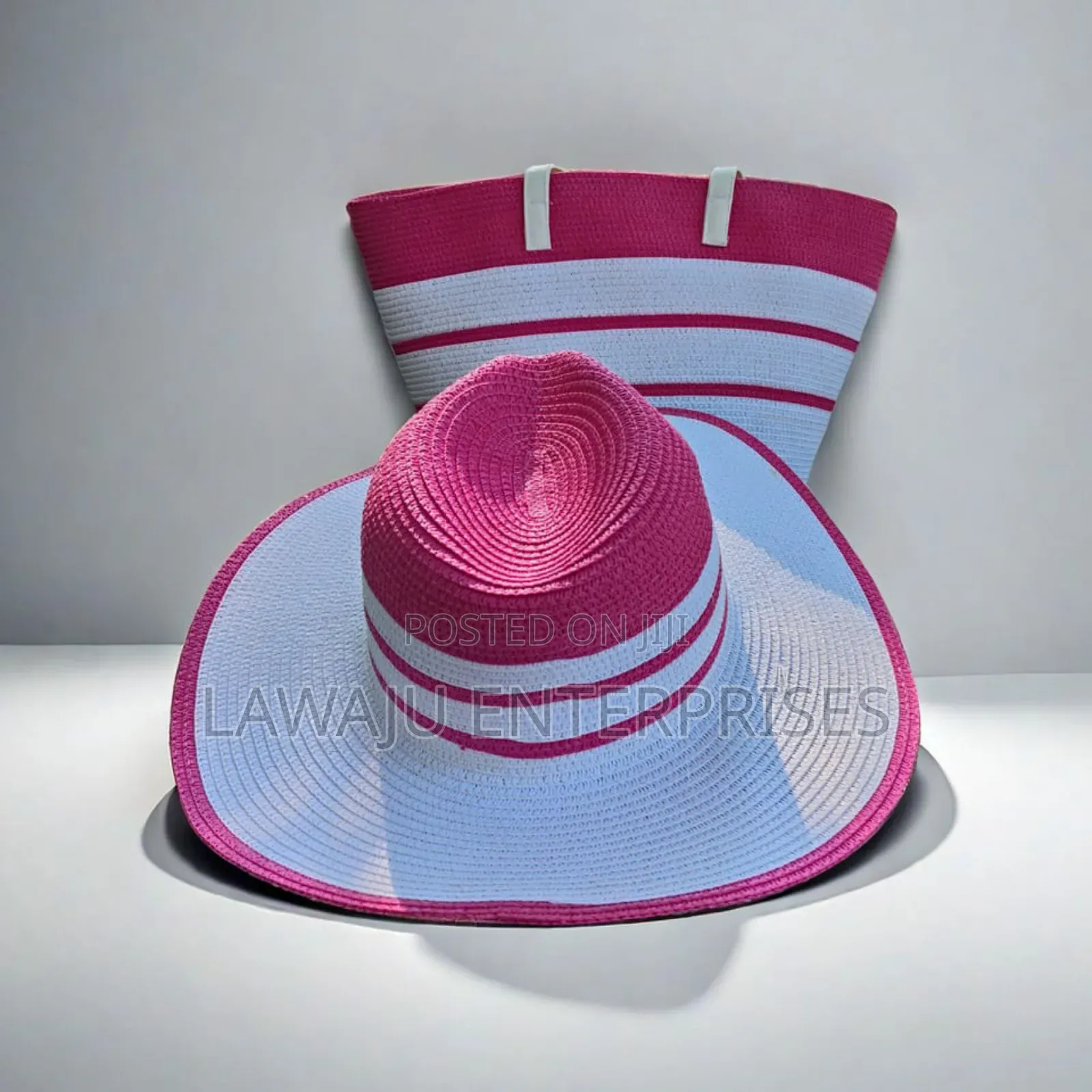 Summer Straw Woven Beach Bag And Hat