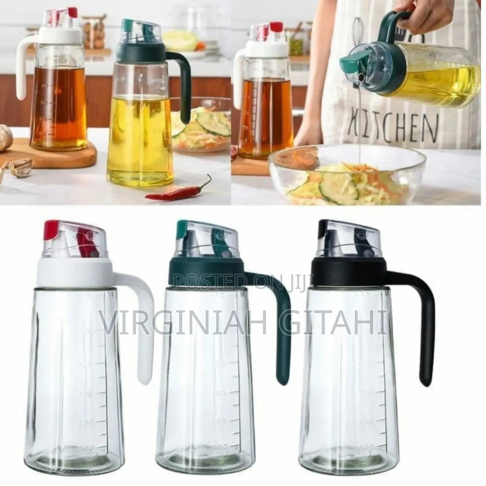 Non Slip Oil / Vinegar Dispenser Capacity 630ml