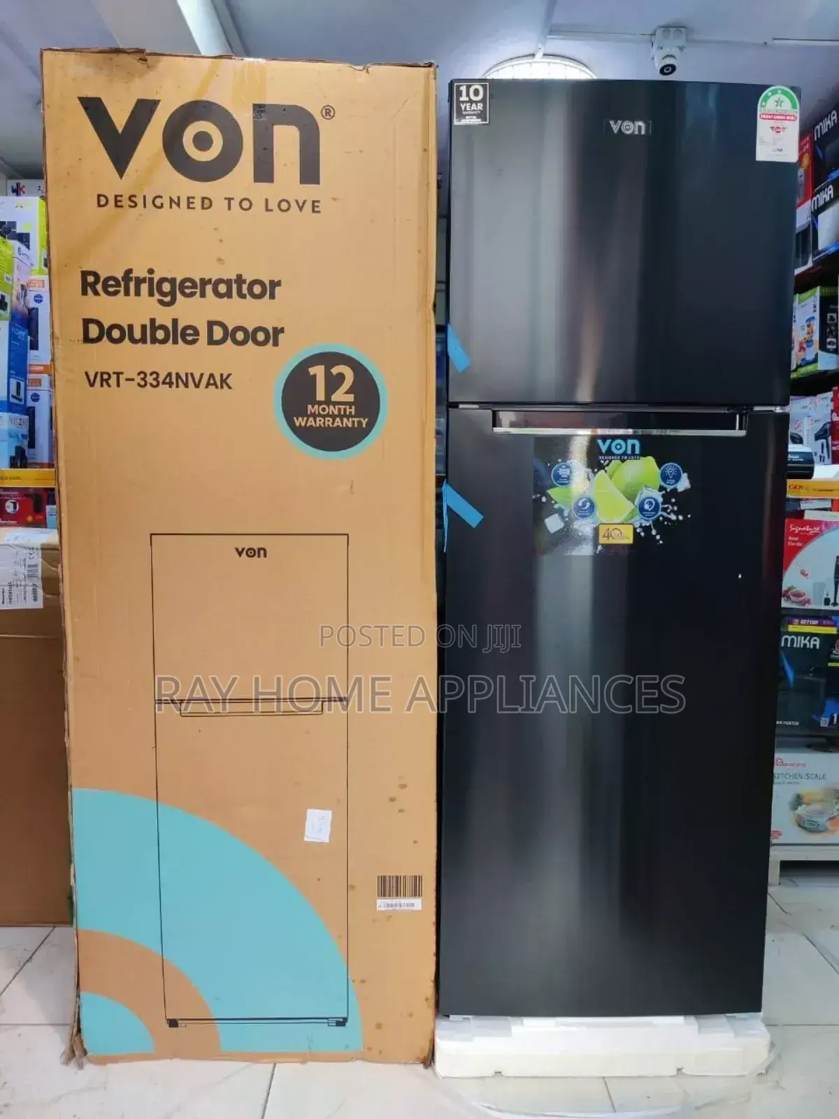 Von Fridge Double Door 334litres No Frost