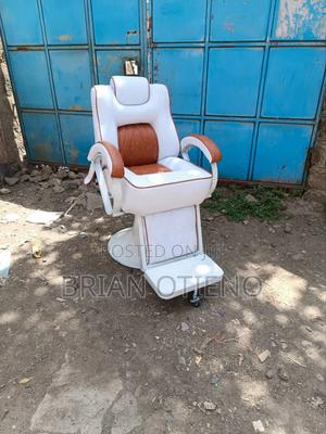 Brown Adjustable Barber Chairs - main view