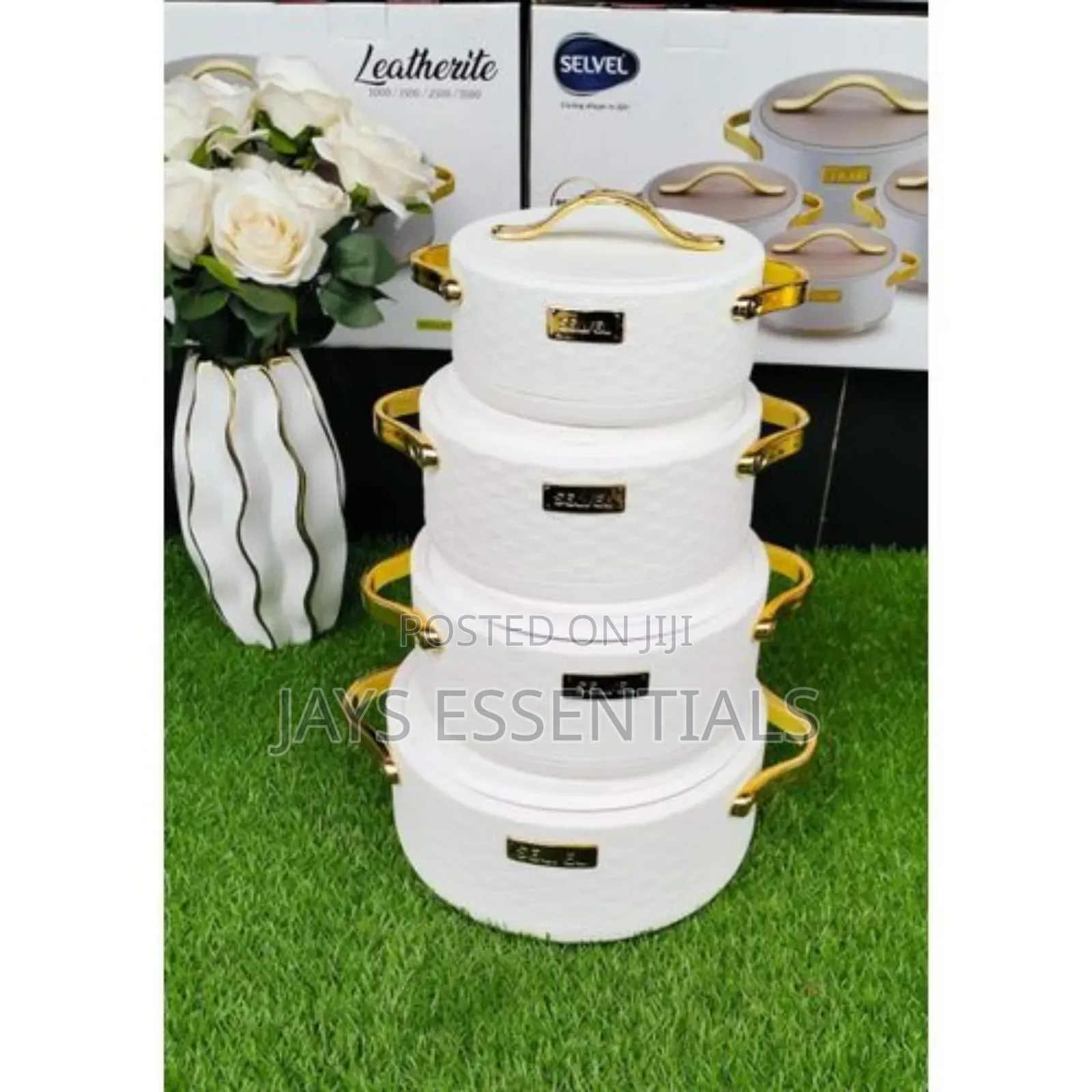 4pc Leatherite Hot Pots Serving Dishes