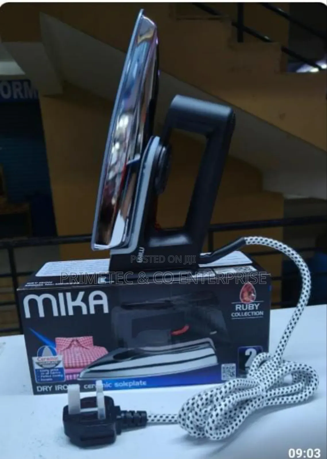 Mika Mdir562 Ceramic Soleplate Iron Box, Black Grey