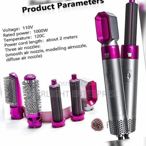 New 5 in 1 Automatic Curling Iron Hair Styling Comb - thumbnail 2