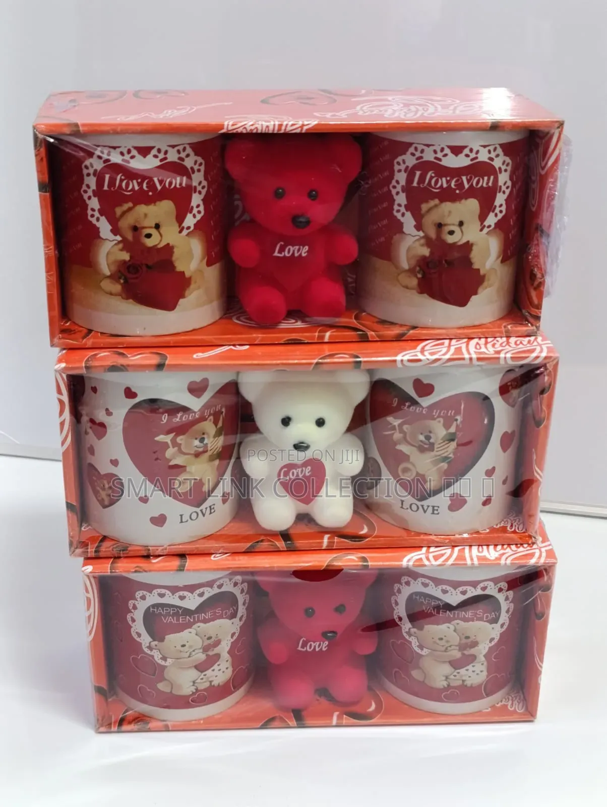 Valentines Double Cups And Teddy