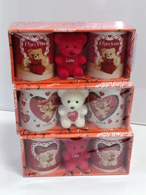 Valentines Double Cups And Teddy