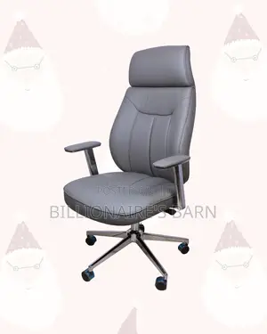 Grey Executive Leather Office Chair High-Back — Support That Lasts