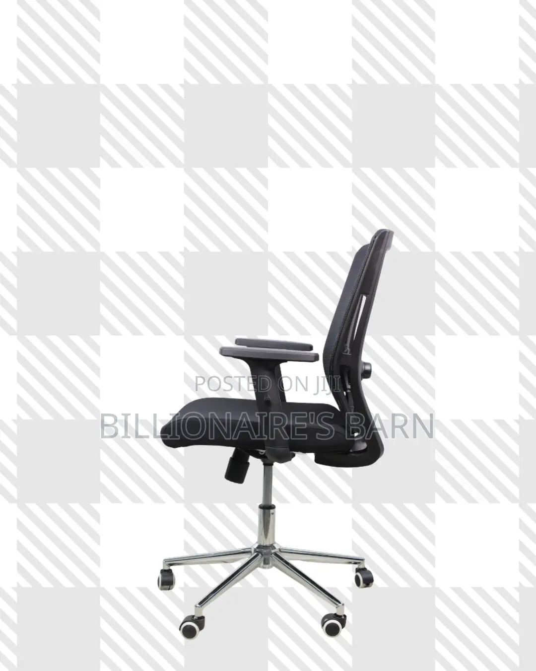 Barn Origin Mid-Back Chair Chrome Base — Executive Finish, Stability