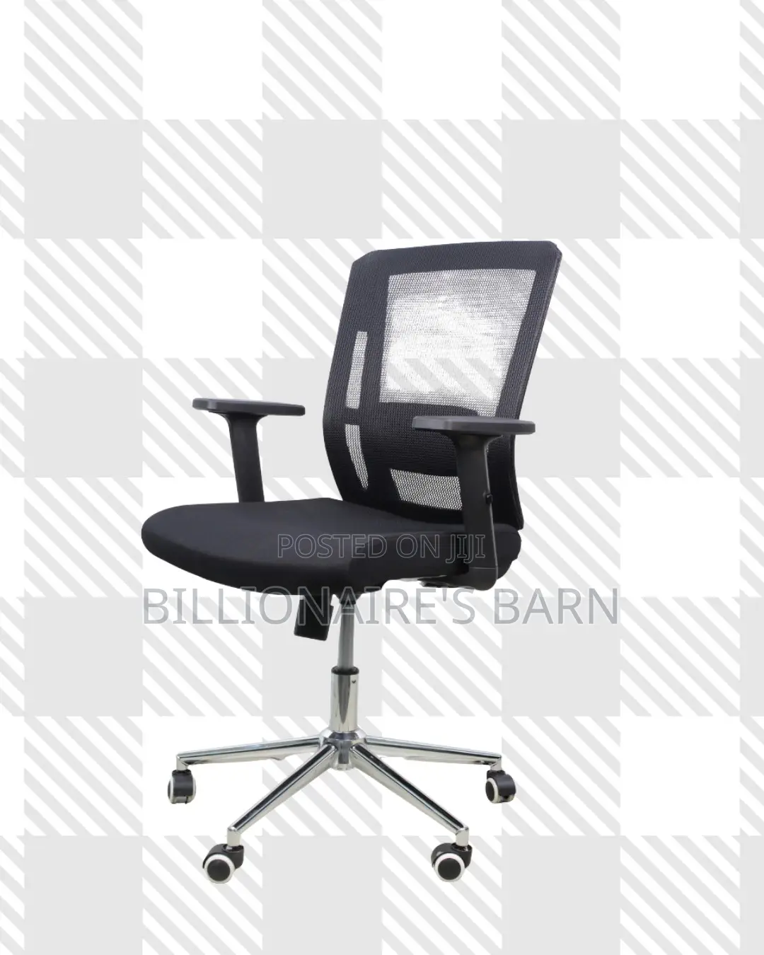Barn Origin Mid-Back Chair Chrome Base — Executive Finish, Stability