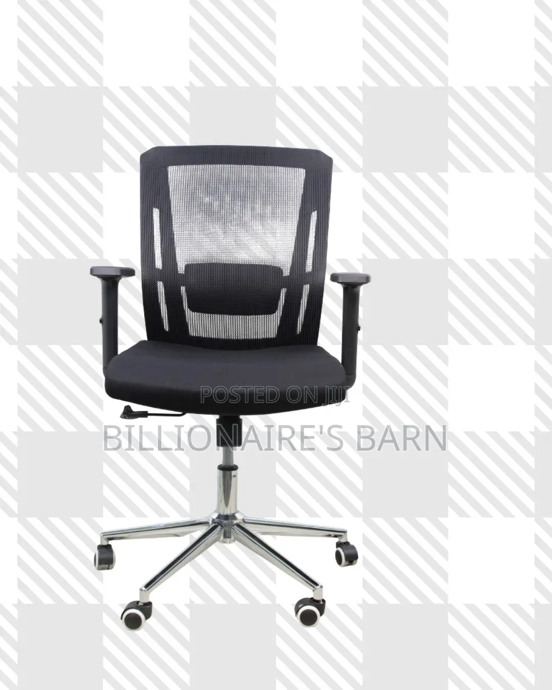 Barn Origin Mid-Back Chair Chrome Base — Executive Finish, Stability