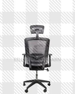 Black Ergonomic Work Chair • Clean Look, Adjustable Headrest Support