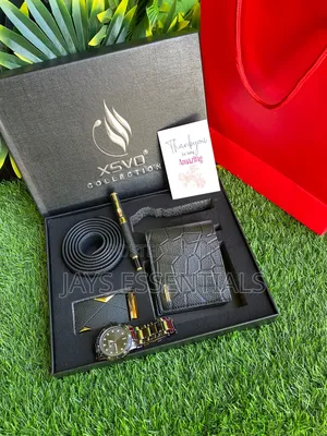 4pc Watch , Belt Wallet Mens Valentines Gift Set