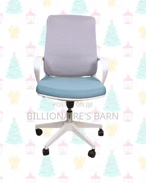 White Ergonomic Office Chair for Work — Lumbar Support Built-In