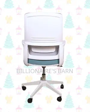White Ergonomic Office Chair for Work — Lumbar Support Built-In