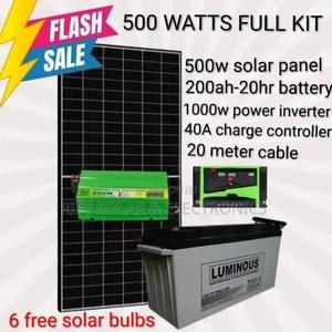 500 Watts Full Package - 200ah Luminous Gel Battery - 1000w Inverter - main view
