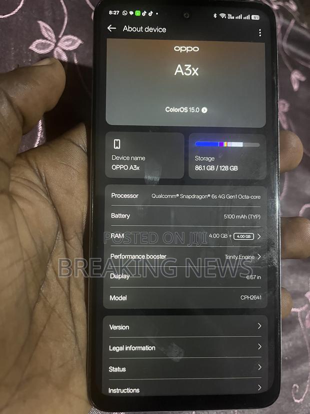 Oppo A3x 128 GB Blue