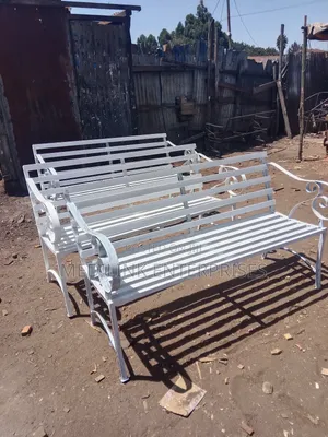 Metallic Wooden Outdoor Bench