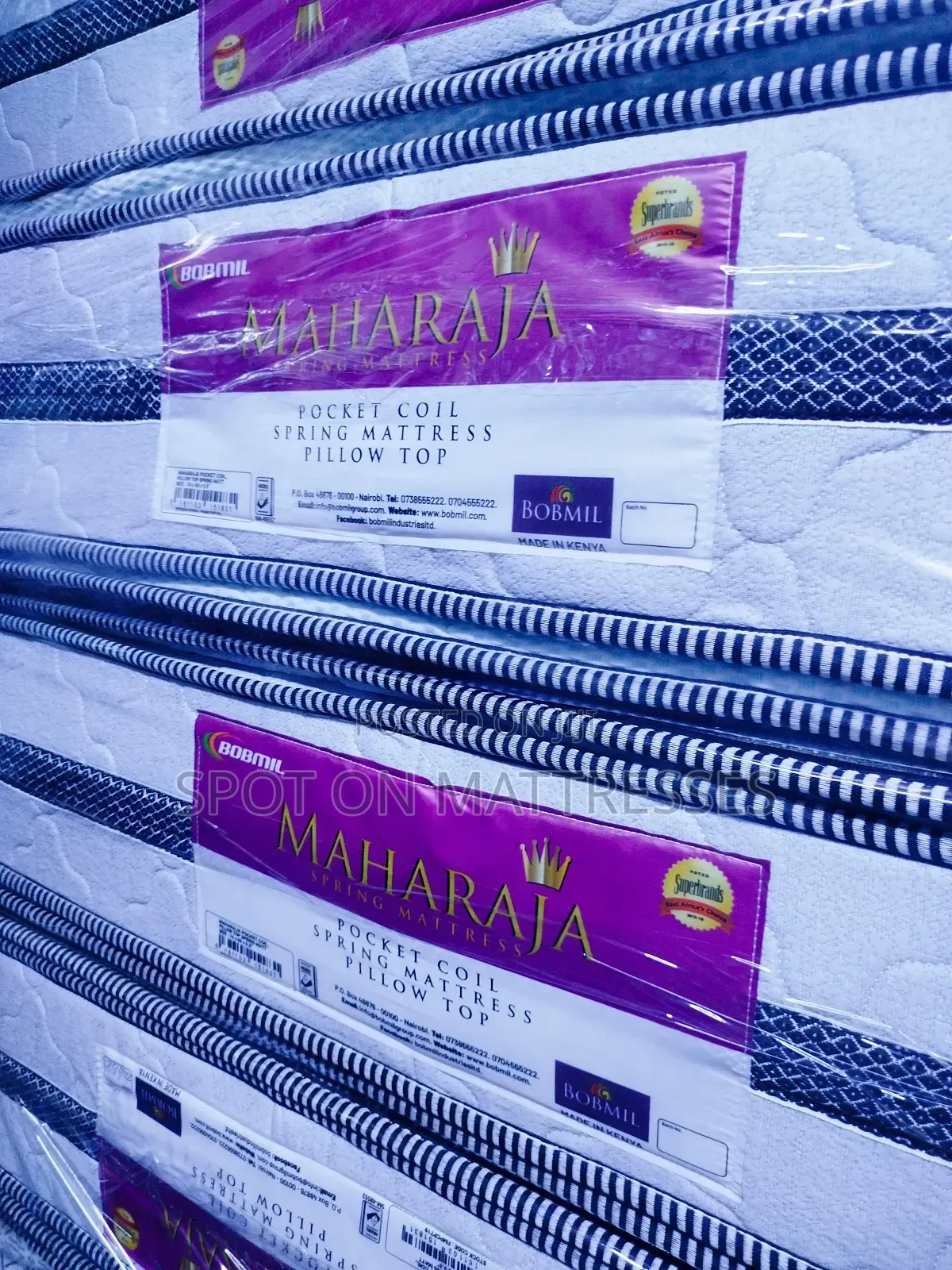 5x6x10 Pillowtop Bobmil Pocket Spring Mattresses + Free Delivery