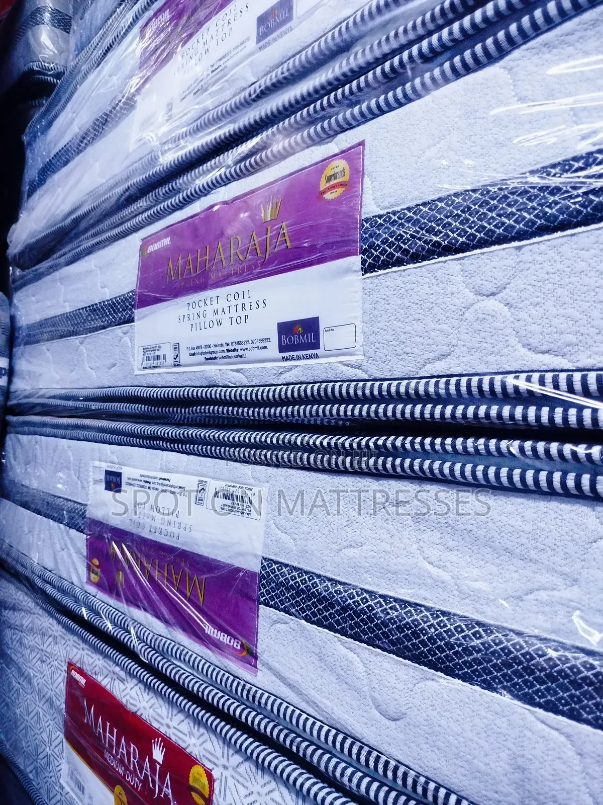6x6x10 Pillowtop Bobmil Pocket Spring Mattresses + Free Delivery.
