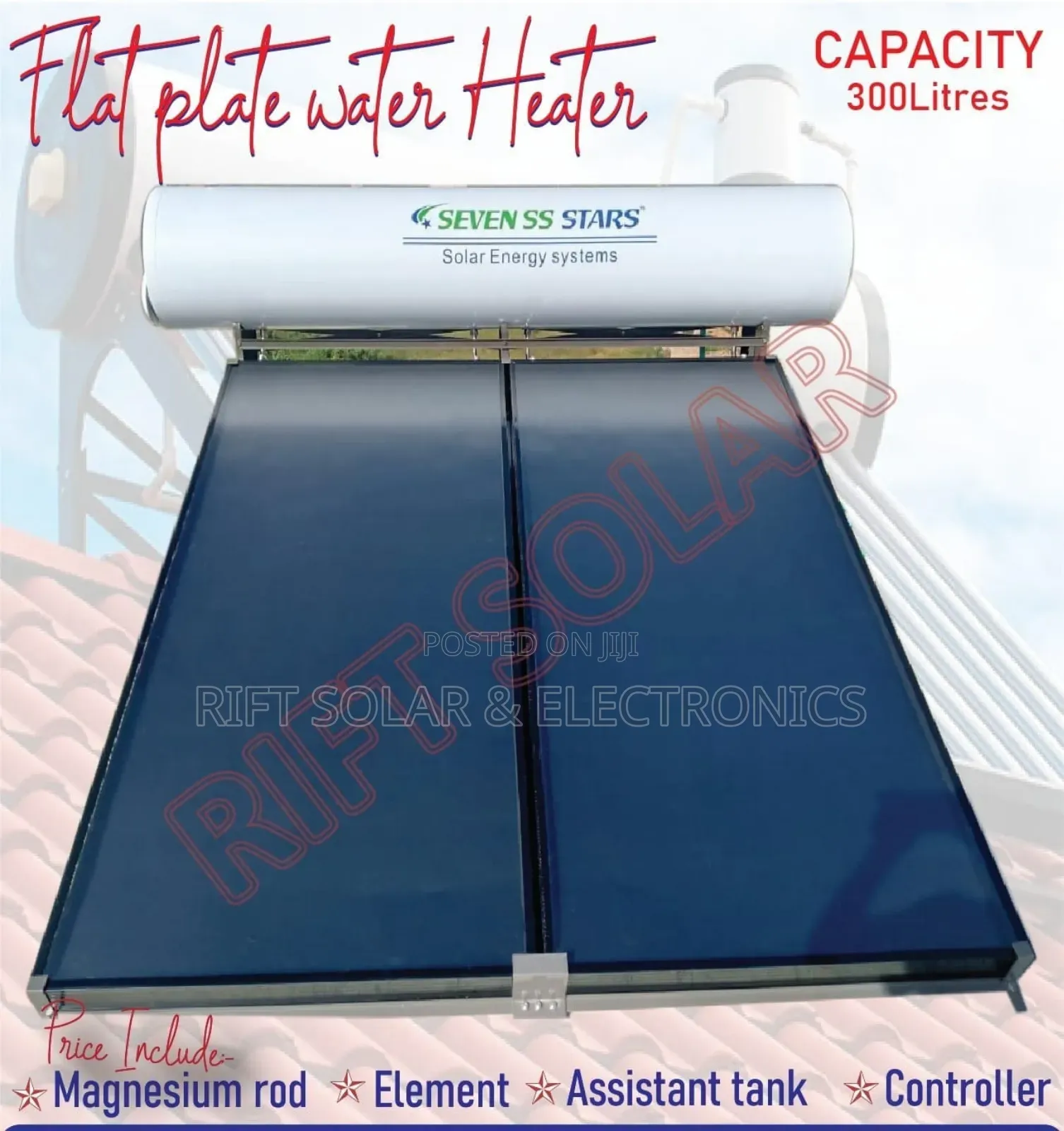 300 Litres Flat Plate Stainless Steel Pressurized Solar Water Heater