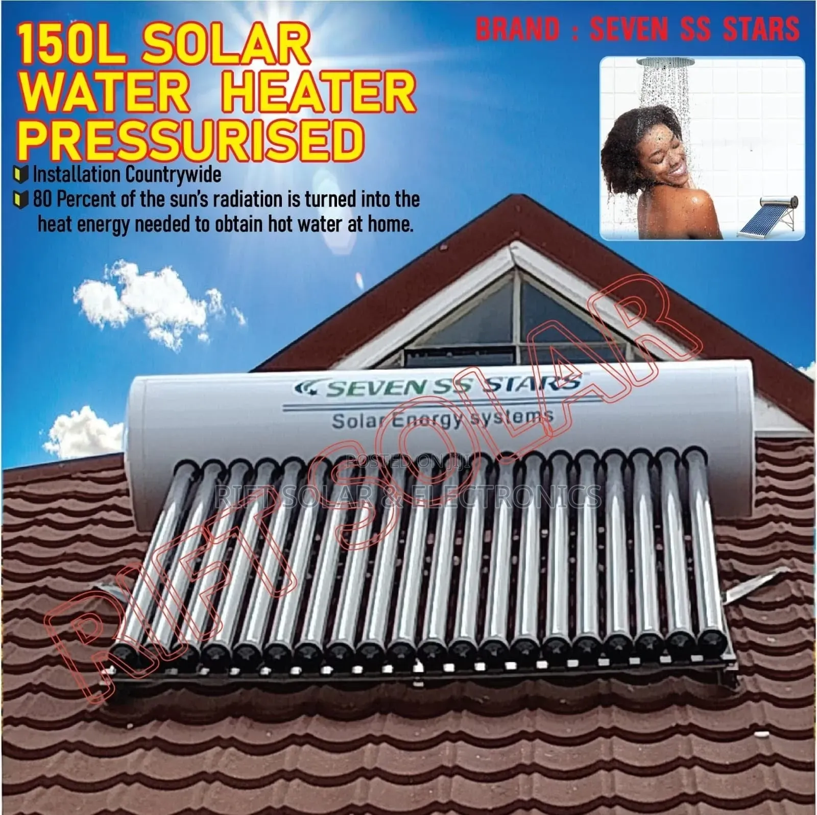 150 Litres Tubular Plate Stainless Steel Pressurized Water Heater